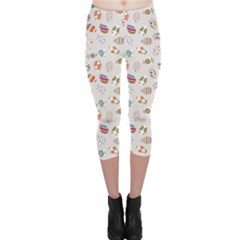 Colorful Colorful Decorated Easter Eggs Pattern Capri Leggings by CoolDesigns