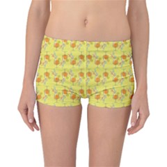 Yellow Pattern Tropical Cocktails Boyleg Bikini Bottoms by CoolDesigns