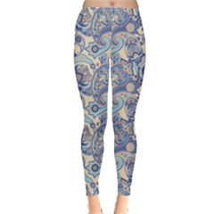Blue Pattern  Elements Paisley Leggings by CoolDesigns