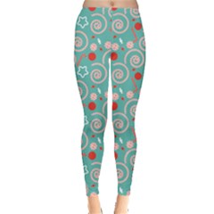 Turquoise Pattern Candy Leggings by CoolDesigns