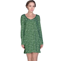 Green Vegetable Pattern Carrot Bean Garlic Long Sleeve Nightdress by CoolDesigns