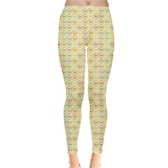 Yellow Cock Chicken Pattern Leggings by CoolDesigns