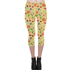 Colorful Vegetables Pattern Capri Leggings by CoolDesigns