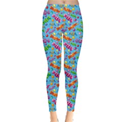 Colorful Of A Pattern Candies Blue Leggings by CoolDesigns
