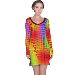 Colorful Snake Skin Long Sleeve Nightdress by CoolDesigns