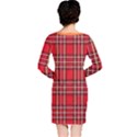 Red Black White Grid Line Pattern Long Sleeve Nightdress View2