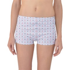 Gray Retro Pattern Polka Dot With Anchors Boyleg Bikini Bottoms by CoolDesigns