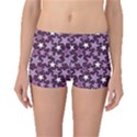 Purple Stars and Stripes Pattern Boyleg Bikini Bottoms View1