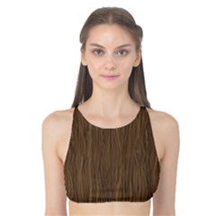 Brown Abstract Flat Wooden Texture Wooden Pattern Tank Bikini Top by CoolDesigns