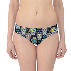 Black Day Of The Dead Sugar Skull Hipster Bikini Bottom by CoolDesigns