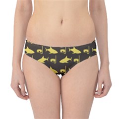 Brown Image Of Sharks And Underwater Masks Hipster Bikini Bottom by CoolDesigns