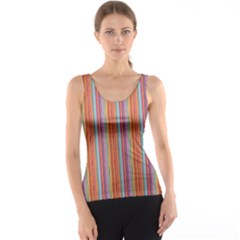 Brown Colorful Strip Abstract Stylish Design Tank Top by CoolDesigns