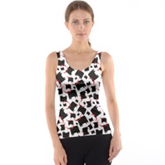 Black Bull With Red Horns Pattern Design Element Tank Top by CoolDesigns