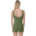 Green Cartoon Decorative Ethnic Feathers Pattern Women s One Piece Swimsuit View2