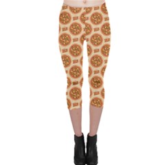 Yellow Pizza Pattern Stylish Design Capri Leggings by CoolDesigns