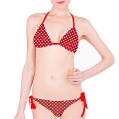 Red Heart Pattern On Red Bikini Set by CoolDesigns