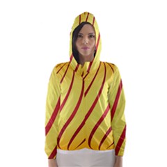 Yellow Striped Easter Egg Gold Hooded Wind Breaker (women) by Alisyart