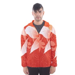 Lily Flowers Graphic White Orange Hooded Wind Breaker (men) by Alisyart