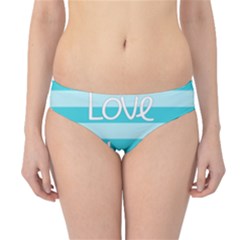 Love You Mom Stripes Line Blue Hipster Bikini Bottoms by Alisyart