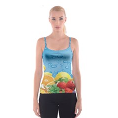 Fruit Water Bubble Lime Blue Spaghetti Strap Top by Alisyart