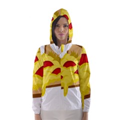 Pasta Salad Pizza Cheese Hooded Wind Breaker (women) by Alisyart