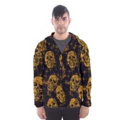 Sparkling Glitter Skulls Golden Hooded Wind Breaker (men) by ImpressiveMoments