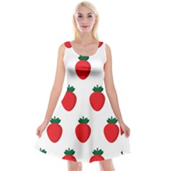 Fruit Strawberries Red Green Reversible Velvet Sleeveless Dress by Mariart