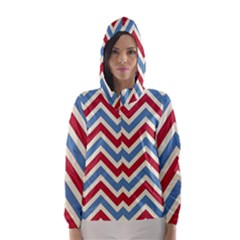 Zig Zags Pattern Hooded Wind Breaker (women) by Valentinaart