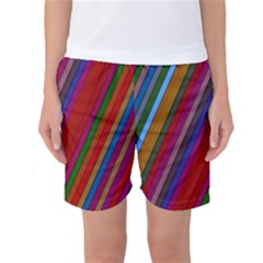 Color Stripes Pattern Women s Basketball Shorts by Simbadda