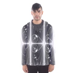 Black And White Bubbles On Black Hooded Wind Breaker (men) by Simbadda