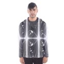 Black And White Bubbles On Black Hooded Wind Breaker (Men) View1