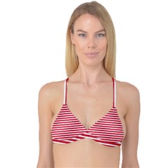 Horizontal Stripes Red Reversible Tri Bikini Top by Mariart