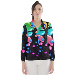 Neon Paint Splatter Background Club Wind Breaker (women) by Mariart