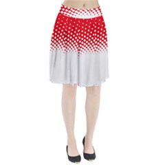 Polka Dot Circle Hole Red White Pleated Skirt by Mariart