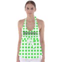 Polka Dot Green Babydoll Tankini Top View1