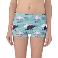 Rain Clouds Umbrella Blue Sky Pink Boyleg Bikini Bottoms by Mariart