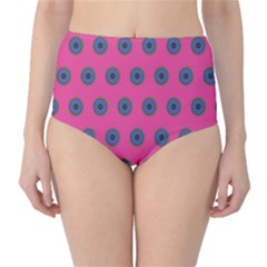 Polka Dot Circle Pink Purple Green High-waist Bikini Bottoms by Mariart