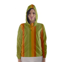 Colorful Citrus Colors Striped Background Wallpaper Hooded Wind Breaker (women) by Simbadda