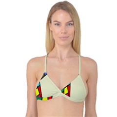 Digitally Created Abstract Page Border With Copyspace Reversible Tri Bikini Top by Simbadda