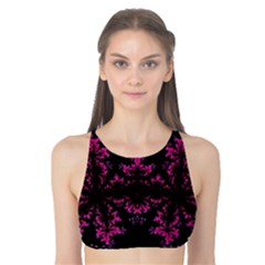 Violet Fractal On Black Background In 3d Glass Frame Tank Bikini Top by Simbadda