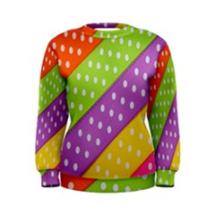 Colorful Easter Ribbon Background Women s Sweatshirt by Simbadda