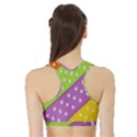 Colorful Easter Ribbon Background Sports Bra with Border View2