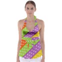 Colorful Easter Ribbon Background Babydoll Tankini Top View1