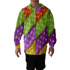 Colorful Easter Ribbon Background Hooded Wind Breaker (kids) by Simbadda