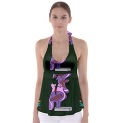 Owl A Colorful Modern Illustration For Lovers Babydoll Tankini Top by Simbadda