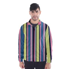 Seamless Colorful Stripes Pattern Background Wallpaper Wind Breaker (men) by Simbadda