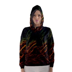 Abstract Glowing Edges Hooded Wind Breaker (women) by Simbadda
