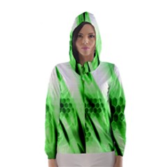 Abstract Background Green Hooded Wind Breaker (women) by Simbadda