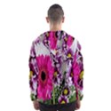 Purple White Flower Bouquet Hooded Wind Breaker (Men) View2