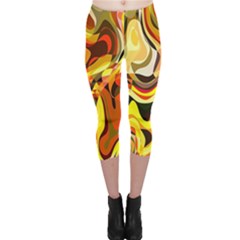 Colourful Abstract Background Design Capri Leggings  by Simbadda